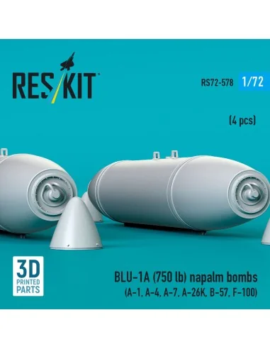 BLU-1A (750 lb) napalm bombs (4 pcs) (A-1, A-4, A-7, A-26K, B-57, F...
