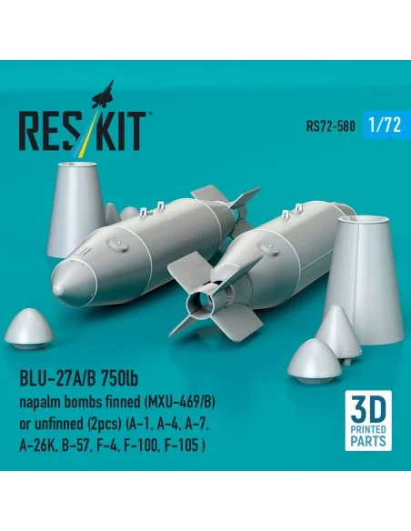 BLU-27A/B 750lb napalm bombs finned (MXU-469/B) or unfinned (2pcs) ...