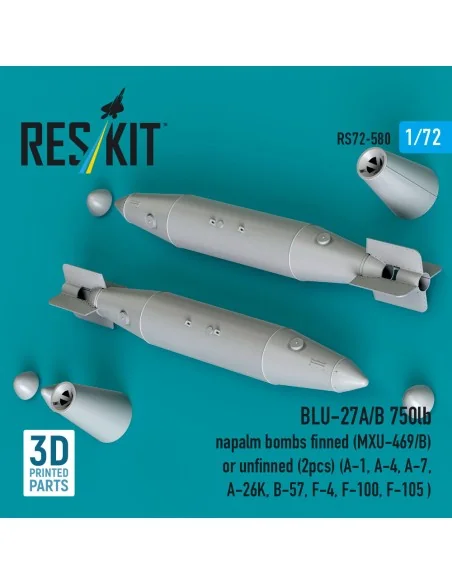 BLU-27A/B 750lb napalm bombs finned (MXU-469/B) or unfinned (2pcs) ...
