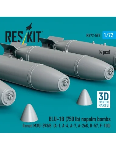 BLU-1B (750lb) napalm bombs finned MXU-393/B (4 pcs) (A-1, A-4, A-7...