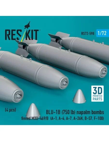 BLU-1B (750lb) napalm bombs finned MXU-469/B (4 pcs) (A-1, A-4, A-7...