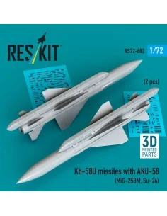 Kh-58U missiles with AKU-58 (2 pcs) (MiG-25BM, Su-24) (3D Printed),...