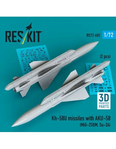 Kh-58U missiles with AKU-58 (2 pcs) (MiG-25BM, Su-24) (3D Printed),...