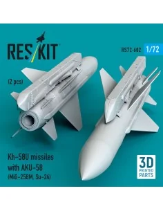 Kh-58U missiles with AKU-58 (2 pcs) (MiG-25BM, Su-24) (3D Printed),... 2