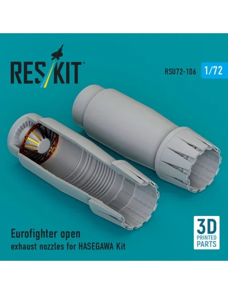 Eurofighter open exhaust nozzles for Hasegawa kit (3D Printed), 1/7...