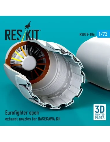 Eurofighter open exhaust nozzles for Hasegawa kit (3D Printed), 1/7...