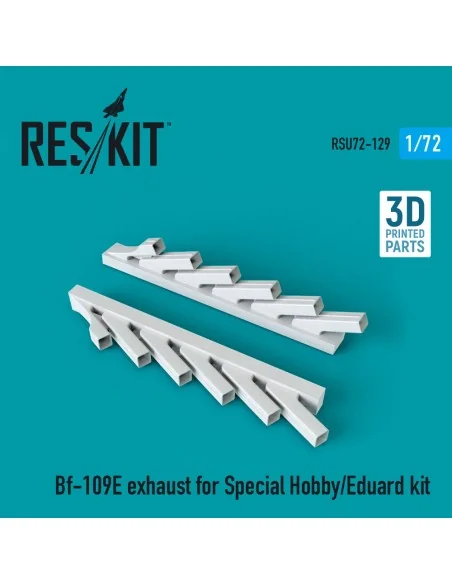 Bf-109E exhaust for Special Hobby/Eduard kit (3D Printed), 1/72 - R...