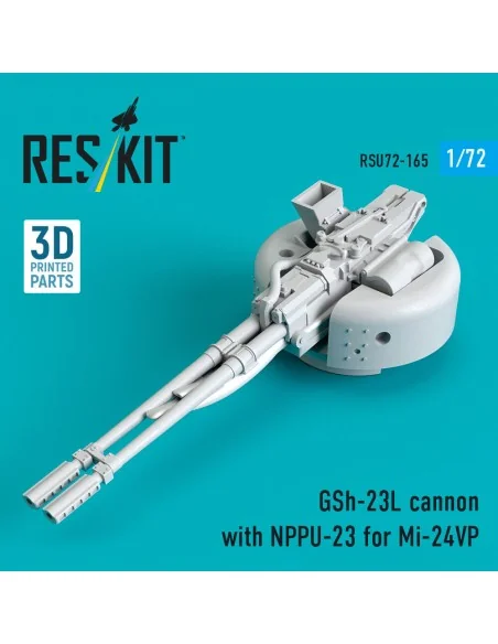 GSh-23L cannon with NPPU-23 for Mi-24VP (3D Printed), 1/72 - ResKit...