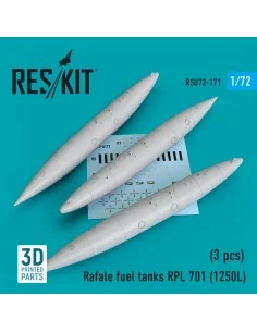 Rafale fuel tanks RPL 701 (1250L) (3 pcs) (3D Printed), 1/72 - ResK...
