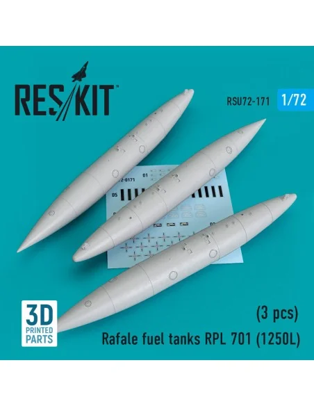 [NO_DESC] Rafale fuel tanks RPL 701 (1250L) (3 pcs) (3D Printed), 1...