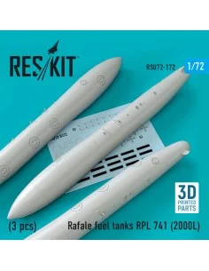 Rafale fuel tanks RPL 741 (2000L) (3 pcs) (3D Printed), 1/72 - ResK...