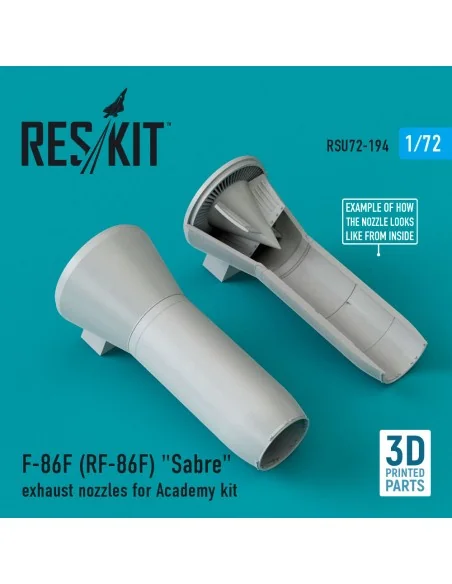 F-86F (RF-86F) Sabre exhaust nozzles for Academy kit (3D Printed), ...