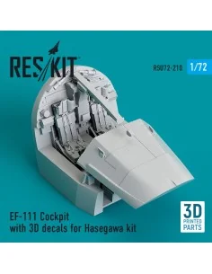 EF-111 Cockpit with 3D decals for Hasegawa kit (3D Printed), 1/72 -...