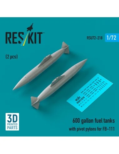 600 gallon fuel tanks with pivot pylons for FB-111 (2 pcs) (3D Prin...