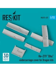 He-219 Uhu undercarriage covers for Dragon kit (3D Printed), 1/72 -...