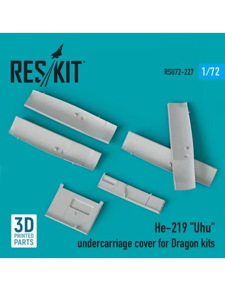 He-219 Uhu undercarriage covers for Dragon kit (3D Printed), 1/72 -...