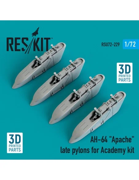 AH-64 Apache late pylons for Academy kit (3D Printed), 1/72 - ResKi...