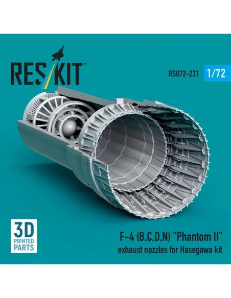 F-4 (B, C, D, N) Phantom II exhaust nozzles for Hasegawa kit (3D Pr...