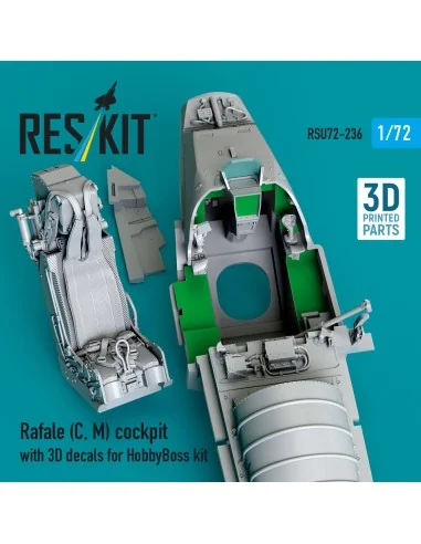 Rafale (C, M) cockpit with 3D decals for HobbyBoss kit (3D Printed)...