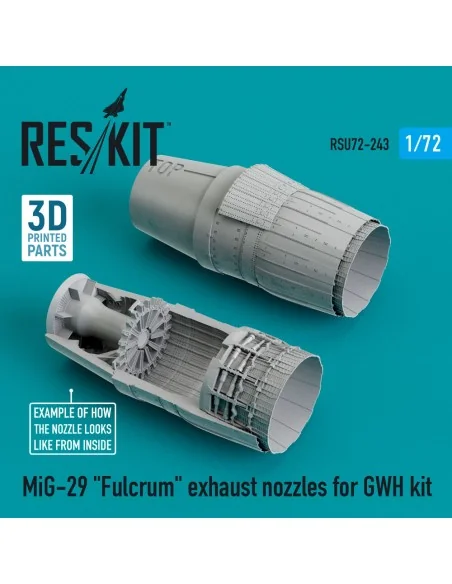 MiG-29 Fulcrum exhaust nozzles for GWH kit (3D Printed + Resin), 1/...