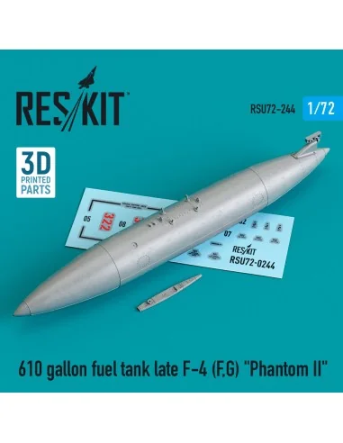 610 gallon fuel tank late F-4 (F, G) Phantom II (3D Printed), 1/72 ...