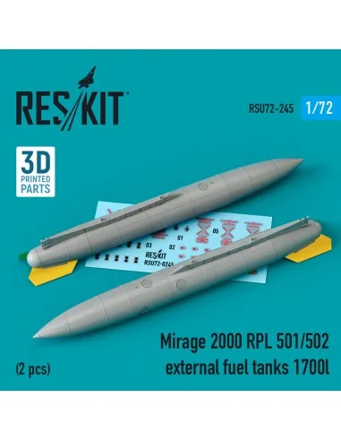 Mirage 2000 RPL 501/502 external fuel tanks 1700lt (2 pcs) (3D Prin...