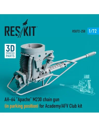 AH-64 Apache M230 chain gun (in parking position) for Academy / AFV...