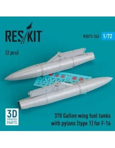 370 Gallon wing fuel tanks with pylons (type 1) for F-16 (A/B/C/D/E...