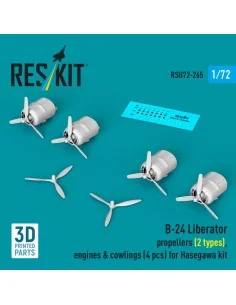 B-24 Liberator propellers (2 types), engines & cowlings (4 pcs) (3D...