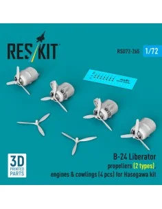 B-24 Liberator propellers (2 types), engines & cowlings (4 pcs) (3D... 2