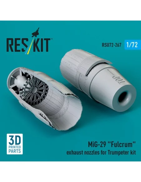 MiG-29 Fulcrum exhaust nozzles for Trumpeter kit (3D Printed), 1/72...