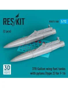 370 Gallon wing fuel tanks with pylons (type 2) for F-16 (A/B/C/D/E...