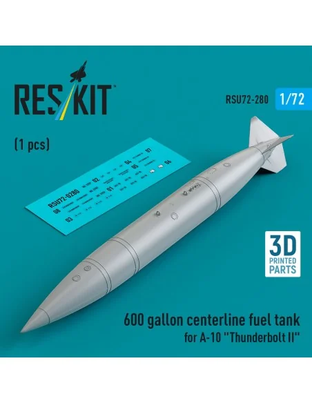 600 gallon centerline fuel tank for A-10 Thunderbolt II (1 pcs) (3D...
