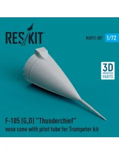 F-105 (G, D) Thunderchief nose cone with pitot tube for Trumpeter k...