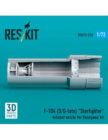 F-104 (S/G-late) Starfighter exhaust nozzle for Hasegawa kit (3D Pr...