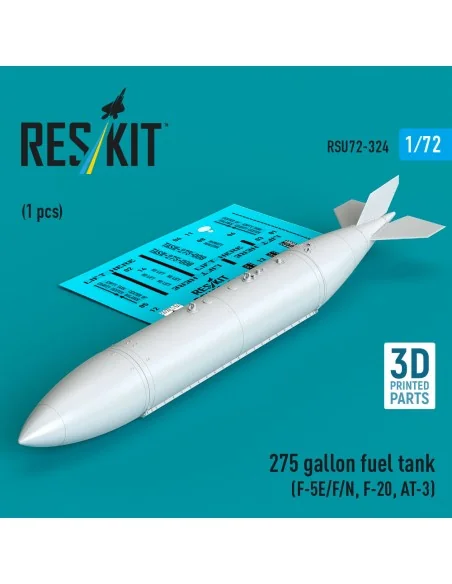 275 gallon fuel tank (F-5E/F/N, F-20, AT-3) (1 pcs) (3D Printed), 1...