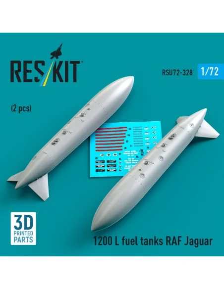 1200 L fuel tanks RAF Jaguar (2 pcs) (3D Printed), 1/72 - ResKit Mo...