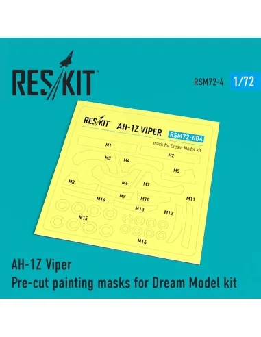 AH-1Z Viper Pre-cut painting masks for Dream Model kit, 1/72 - ResK...