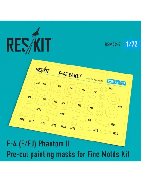 F-4 (E, EJ) Phantom II Pre-cut painting masks for FineMolds kit, 1/...