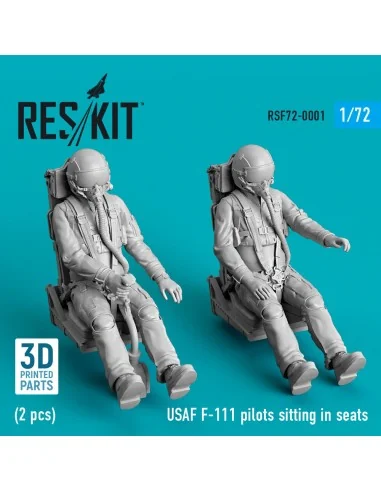 USAF F-111 pilots sitting in seats (2 pcs) (3D Printed), 1/72 - Res...