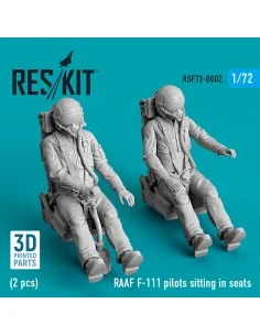RAAF F-111 pilots sitting in seats (2 pcs) (3D Printed), 1/72 - Res...