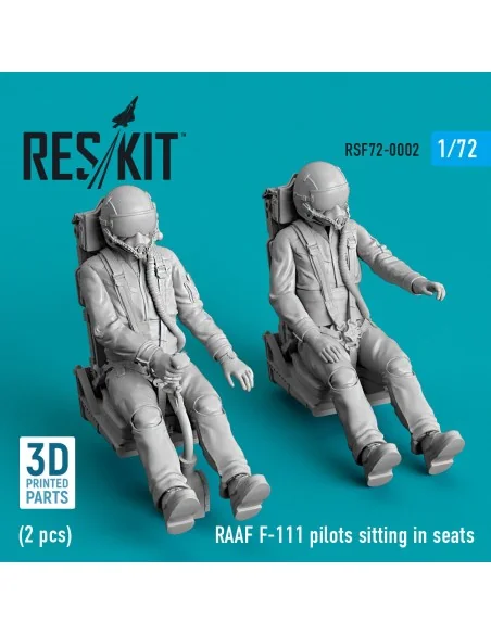 RAAF F-111 pilots sitting in seats (2 pcs) (3D Printed), 1/72 - Res...