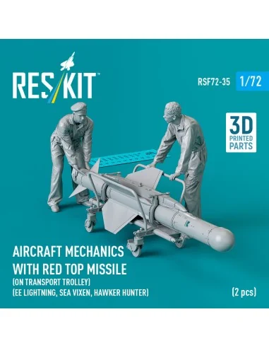 Aircraft mechanics with Red Top missile (on transport trolley) (EE ...