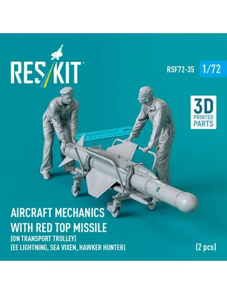 Aircraft mechanics with Red Top missile (on transport trolley) (EE ...
