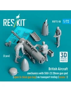British Aircraft mechanics with SUU-23 20mm gun pod (open & close g...