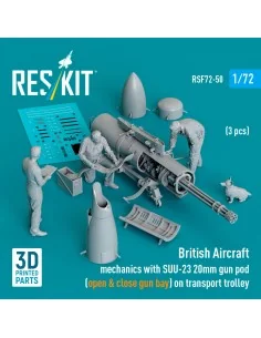 British Aircraft mechanics with SUU-23 20mm gun pod (open & close g... 2