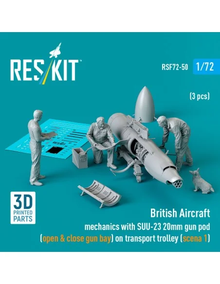 British Aircraft mechanics with SUU-23 20mm gun pod (open & close g...