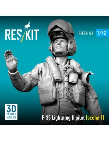 [NO_DESC] F-35 Lightning II pilot (scene 1) (3D Printed), 1/72 - Re...