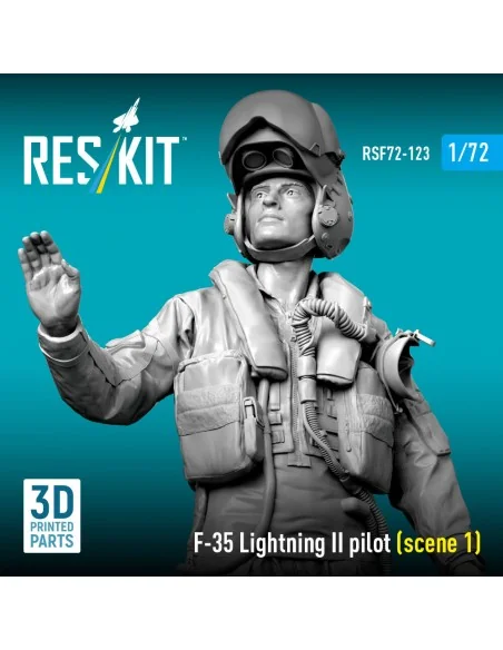 [NO_DESC] F-35 Lightning II pilot (scene 1) (3D Printed), 1/72 - Re...