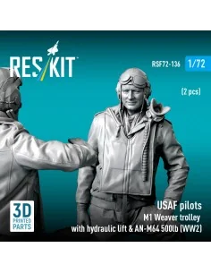USAF pilots (2pcs) & M1 Weaver Hydraulic bomb lift & AN-M64 500lb (... 2